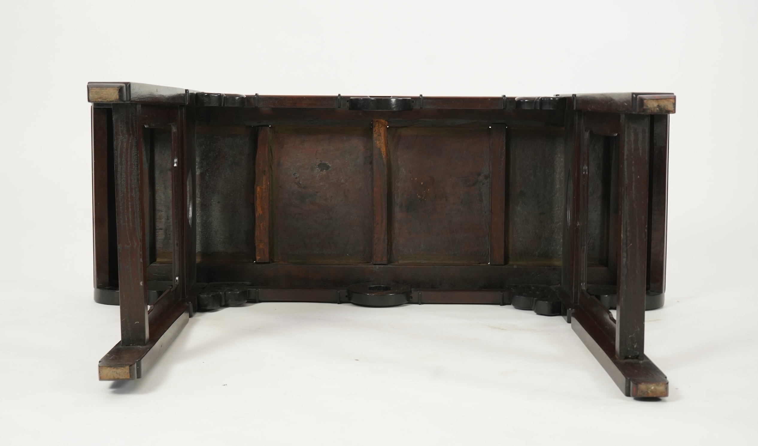A small Chinese hongmu altar table, late 19th/early 20th century